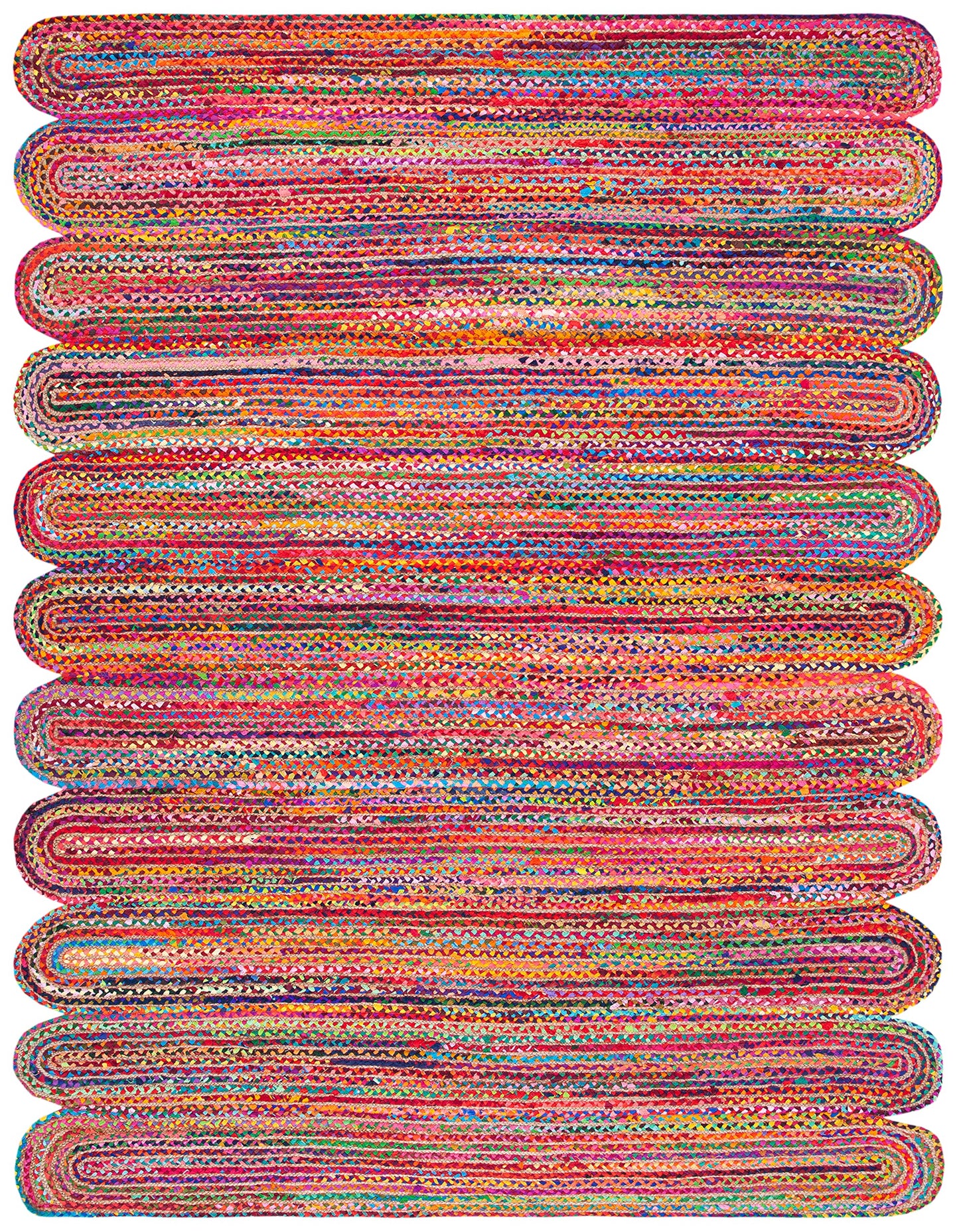 Natural Collection Area Rug - Braided Jute & Cotton